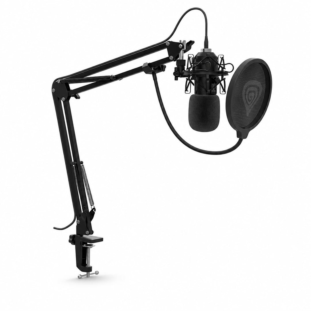 Genesis Gaming Mikrofon Radium 400 G2 mit Arm, USB Microphone Kit mit Stummschalttaste für Podcast S