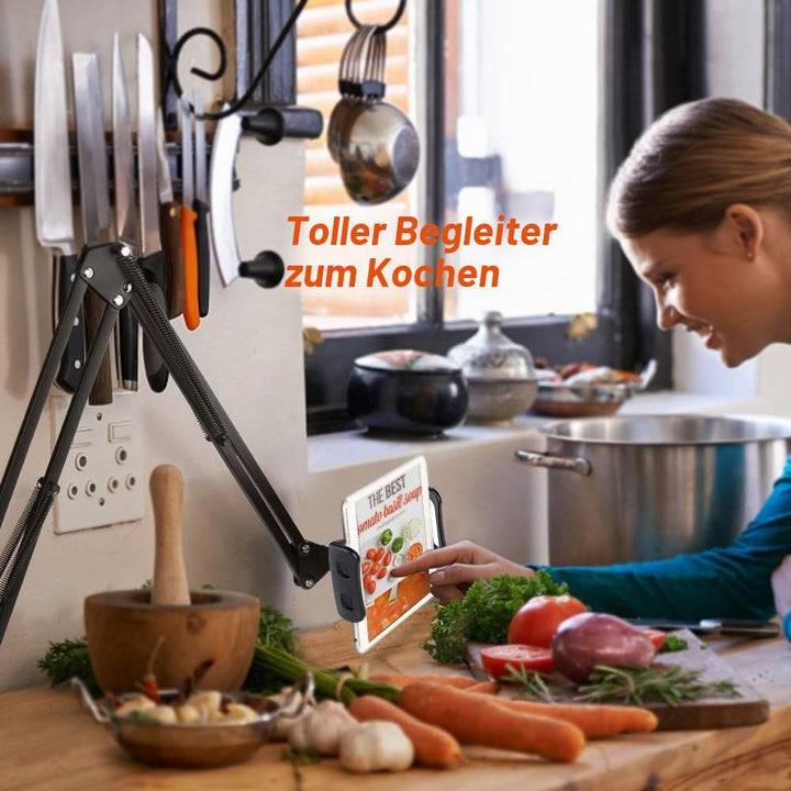 SAMHOUSING Tablet-Ständer für Bett, Tablet, Halterung mit stabilem Aluminiumarm für iPad, iPad Air,
