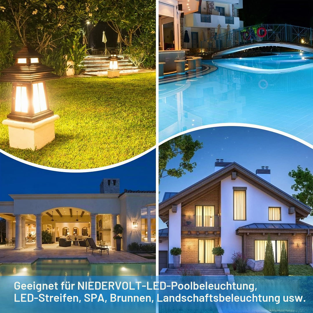 COOLWEST LED Trafo 12V 300W, LED Transformator 230V Auf 12V AC für Niederspannung Poolbeleuchtung, S