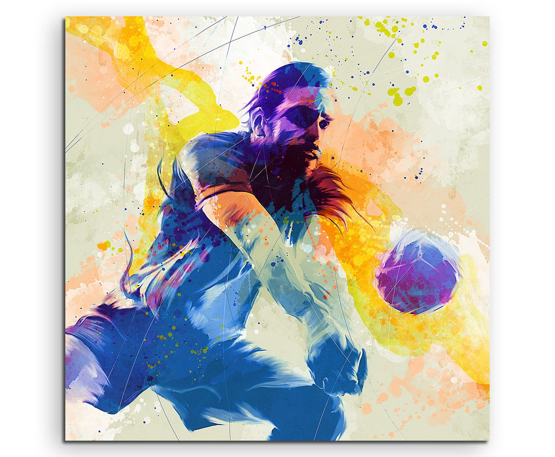 Volleyball II 60x60cm Wandbild SPORTBILD Aquarell Art tolle Farben von Paul Sinus
