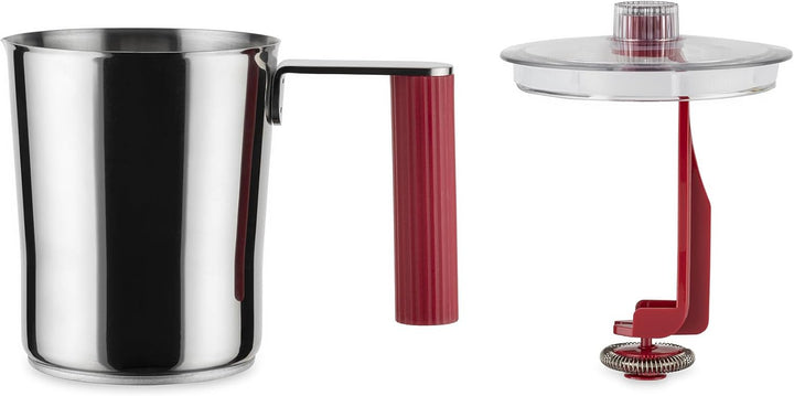 Alessi Plissé MDL13 R - Multifunktions-Induktions-Milchaufschäumer, aus Thermoplastischem Harz, Kann