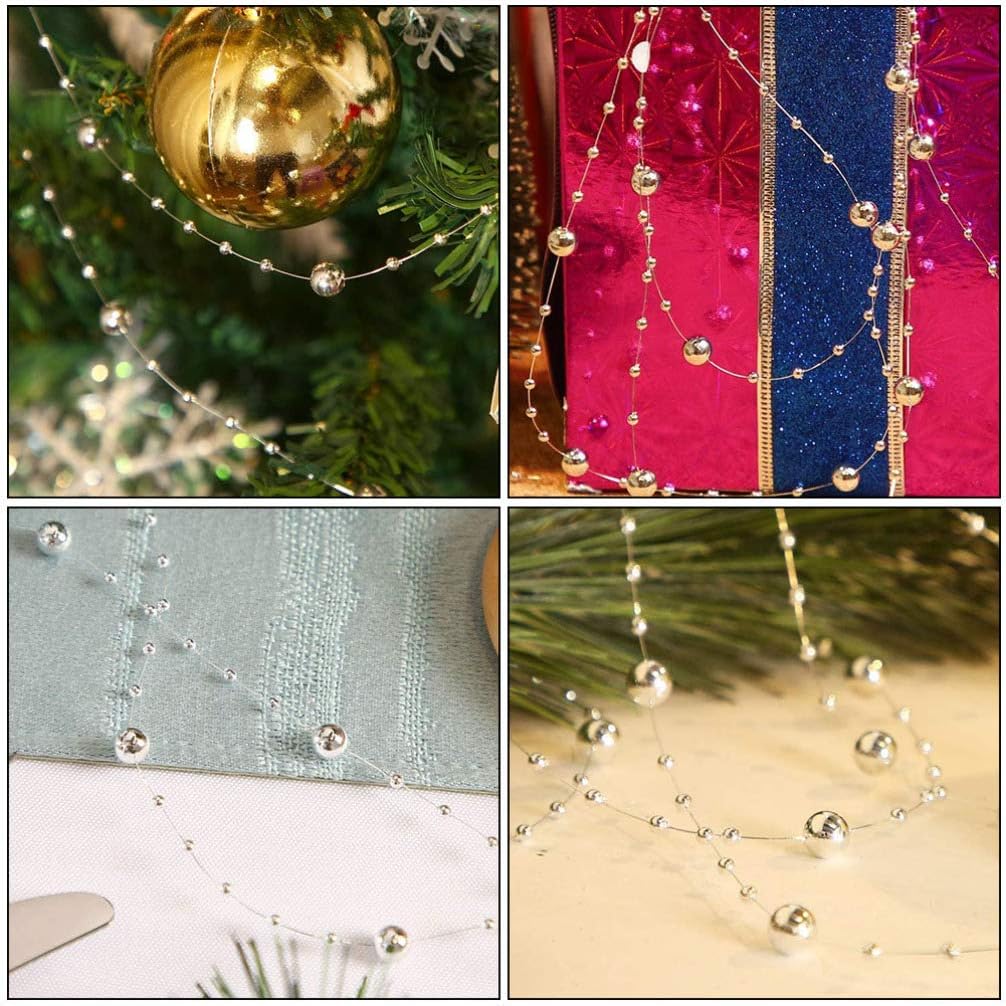 BESPORTBLE 20m Weihnachtsbaum Kette Perlen Perlengirlande Perlenkette Weihnachten Girlande Perlenban