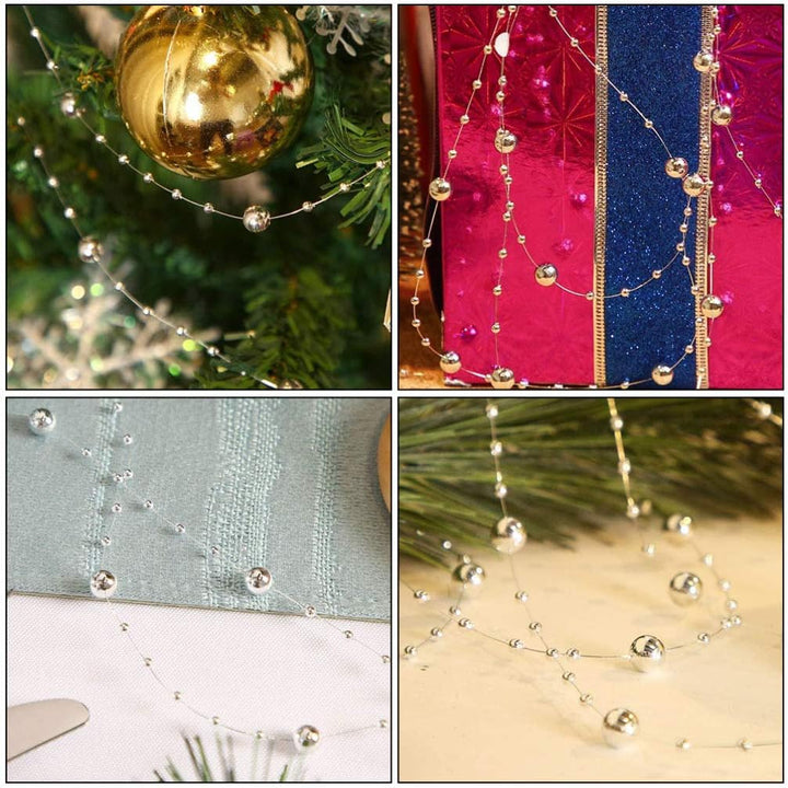 BESPORTBLE 20m Weihnachtsbaum Kette Perlen Perlengirlande Perlenkette Weihnachten Girlande Perlenban