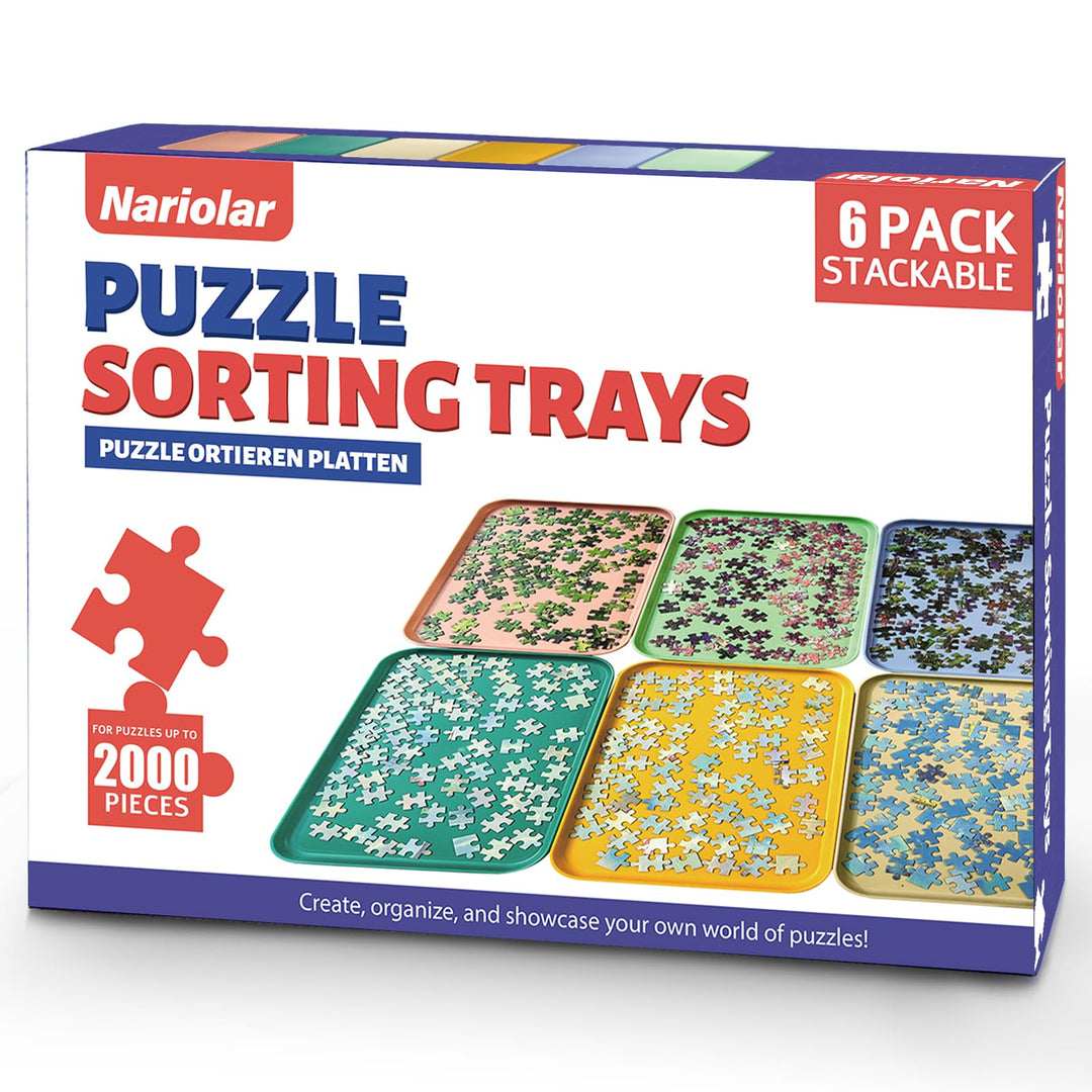 Nariolar Stapelbare Puzzle-Sortiertabletts, Puzzle Sortierer für Puzzles bis 1000/1500/2000 Teile