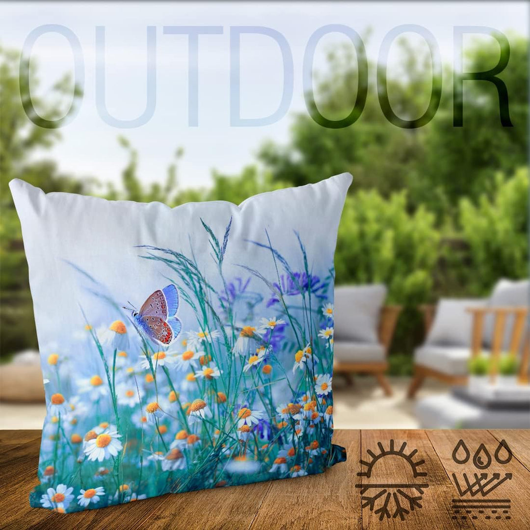 VOID Frühlingswiese Schmetterling Kissenbezug Kissenhülle Sofakissen Kissen Deko Outdoor-Kissen Deko