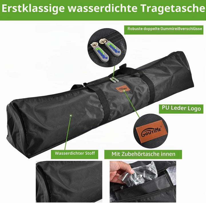 Goutime 2,6m Doppelhängematte mit Ständer, 250 kg Tragfähigkeit, inklusive tragbarer Tragetasche, pe