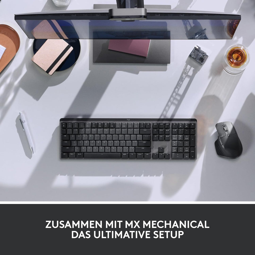Logitech MX Master 3S - Kabellose Performance-Maus mit ultraschnellem Scrollen, Ergo, 8K DPI, Glas-T
