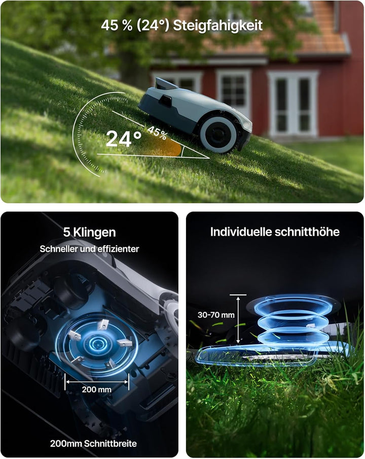 Mähroboter Ohne Begrenzungskabel Rasenmähroboter Roboter - 850㎡ Mähroboter Mit GPS and V-SLAM 3D Vis
