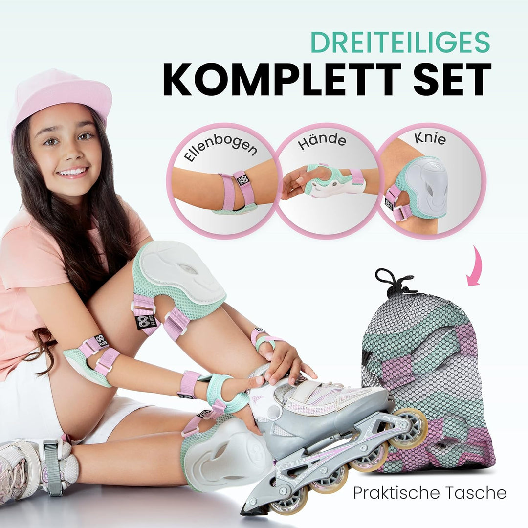 99FLIPS Knieschoner Kinder Set [6er] GS-zertifiziert vom TÜV Rheinland - Ellenbogen und Handschoner
