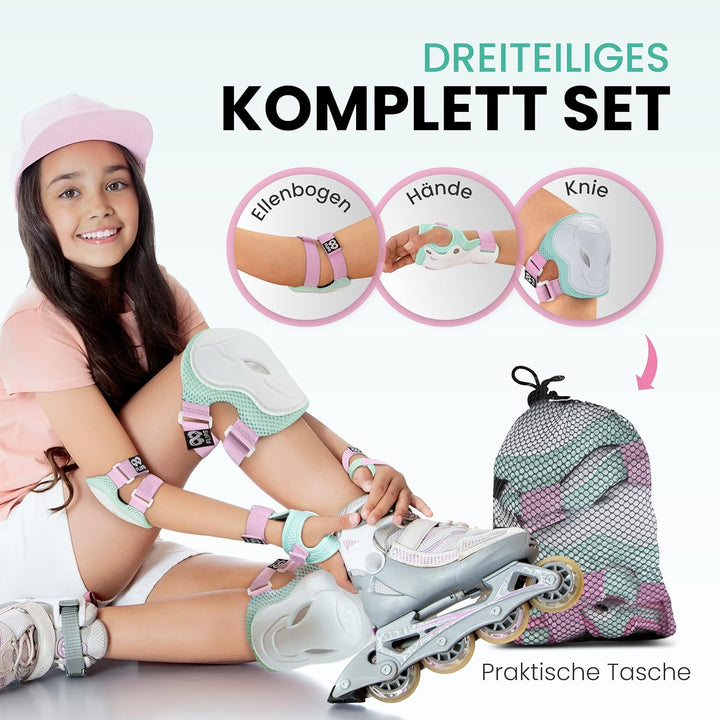 99FLIPS Knieschoner Kinder Set [6er] GS-zertifiziert vom TÜV Rheinland - Ellenbogen und Handschoner
