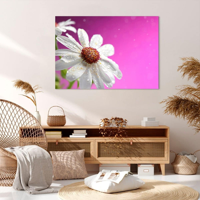 ARTTOR Bilder auf Leinwand 100x70cm Leinwandbild Blume frühling garten Gross Wanddeko Bild Schlafzim