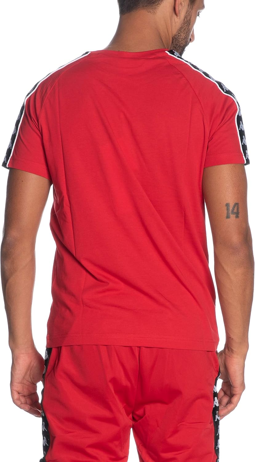 Kappa Herren Coen Slim 222 Band Tee Hemd XS Red-black, XS Red-black