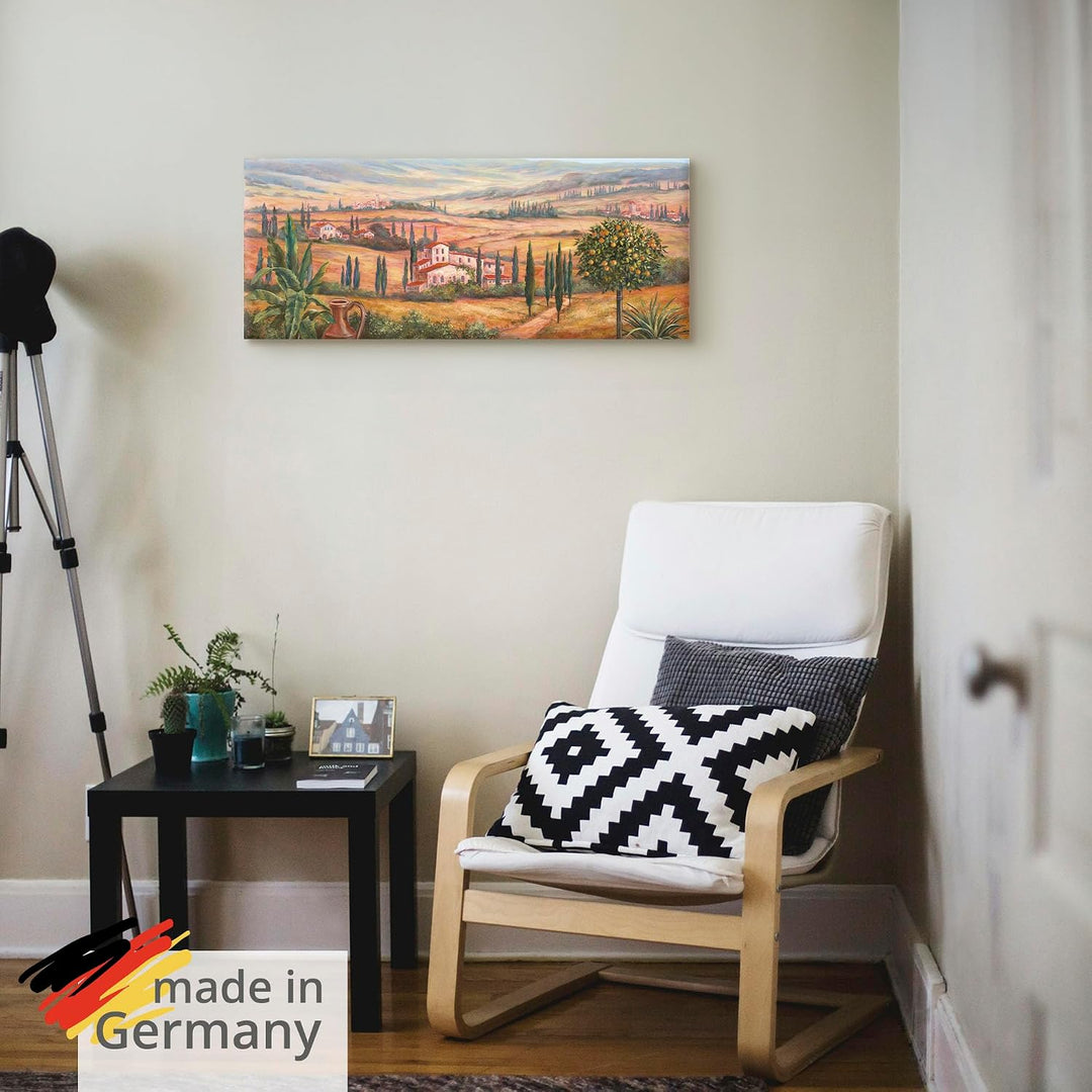 Artland Leinwandbild Wandbild Bild auf Leinwand 60x45 cm Wanddeko Toskana Landschaft Italien Natur M