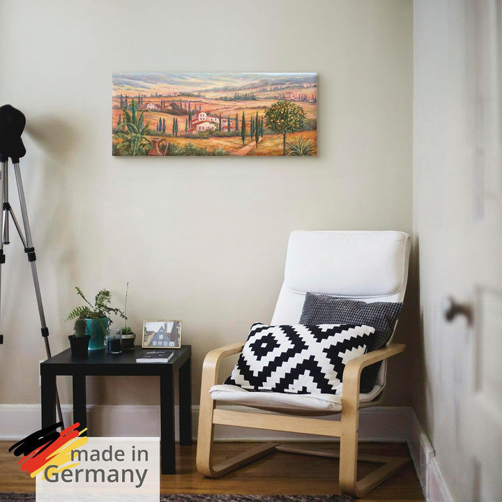 Artland Leinwandbild Wandbild Bild auf Leinwand 60x45 cm Wanddeko Toskana Landschaft Italien Natur M