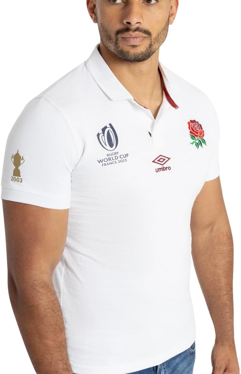 Umbro England Rugby World Cup 2023 Mens Home Classic Shirt White, M