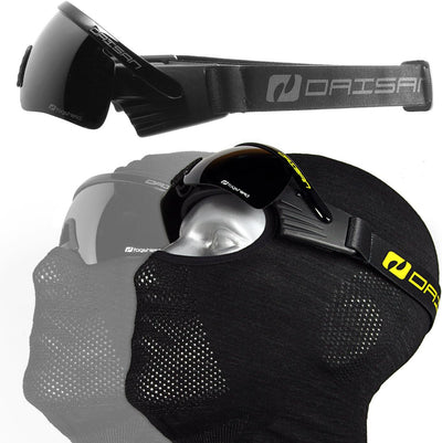 Daisan Langlauf Sportbrille Skibrille Nordic-Brille schwarz rot + silber verspiegelt Kat. 3, schwarz