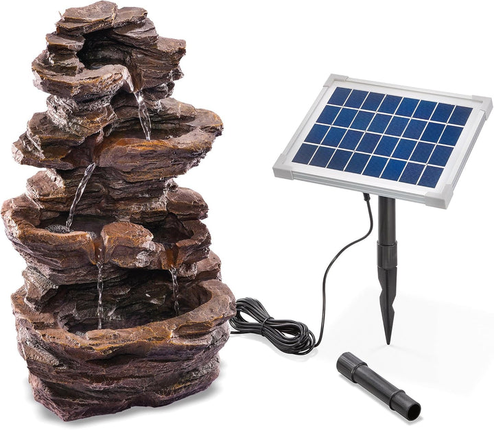 Solar Gartenbrunnen Rock Fountain - extragrosses 5 Watt Solarmodul, Solarpumpe mit Direktbetrieb - 3