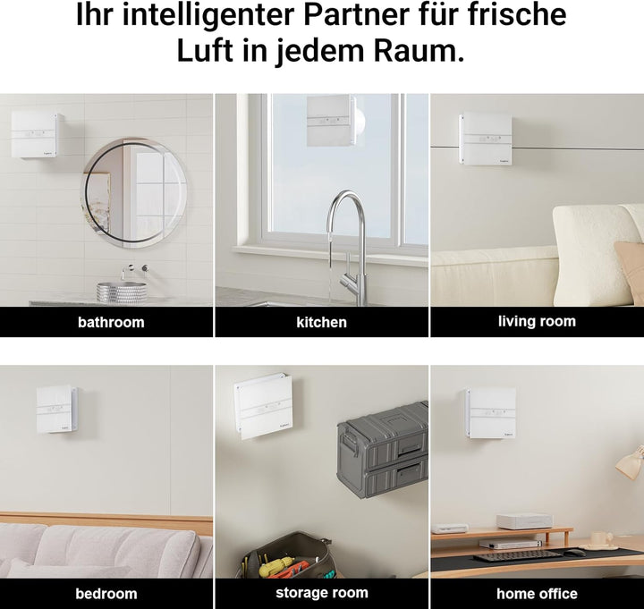 Badlüfter mit Feuchtigkeitssensor 100mm, Automatischer Badezimmer Lüfter mit Nachlauf-Timer, Leise 3