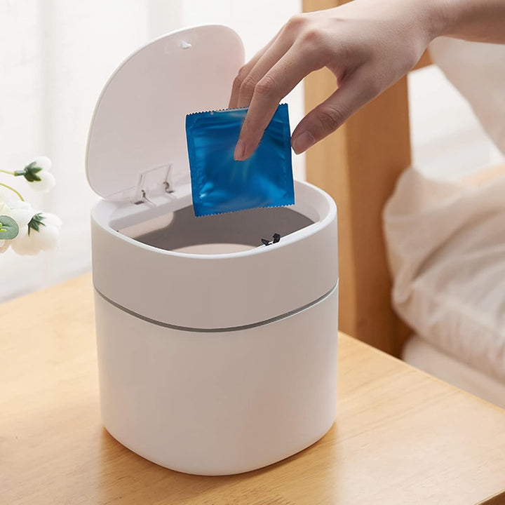 TOPINCN Mülleimer Papierkorb Mini Desktop Mülleimer Reinigungsdose mit Deckel Schuttaufbewahrung Kle
