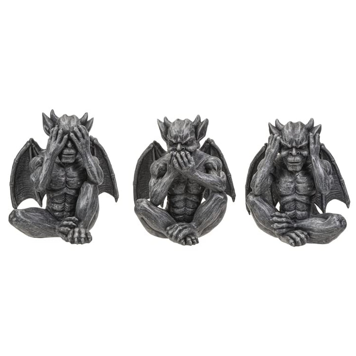 Pacific Giftware Gargoyle Figuren Set Nichts Böses sehen hören Sagen | Lustige Fantasy Deko