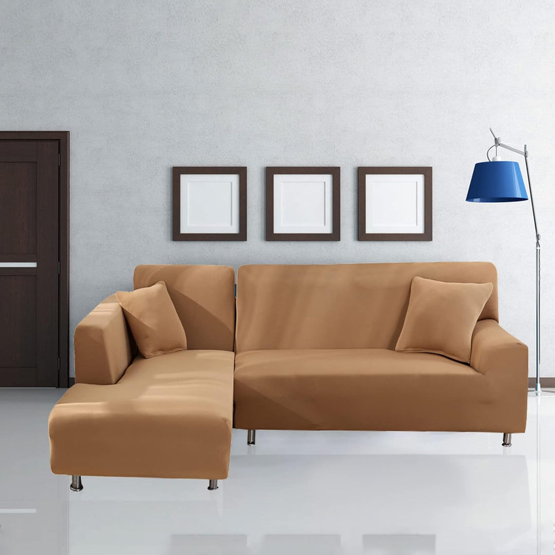 Jaotto Sofa Überwürfe Sofabezug Elastische Spandex Stretch Sofabezüge Couchbezug für L-Form Sofa Uni