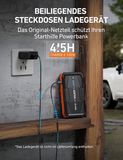 AstroAI S8 Starthilfe Powerbank, 1500A Auto Starthilfe Powerbank, 12V Tragbare Starthilfe, Batterie