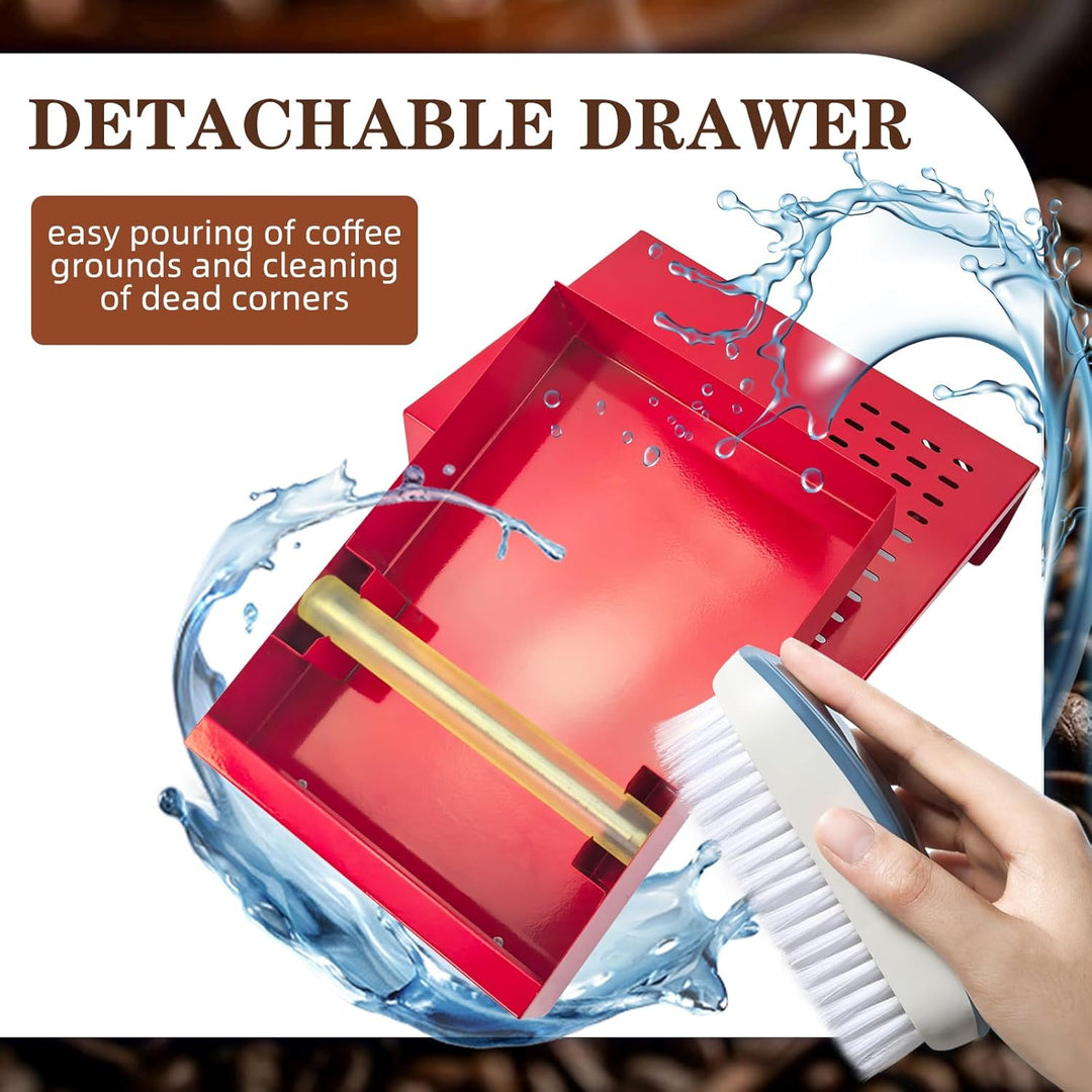 Kaffee Klopf Box Behälter, Edelstahl Kaffee Abklopfbehälter Sudschublade mit Klopf-Stick, Verdickter