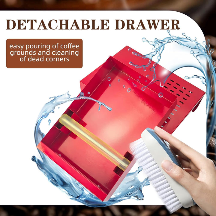 Kaffee Klopf Box Behälter, Edelstahl Kaffee Abklopfbehälter Sudschublade mit Klopf-Stick, Verdickter