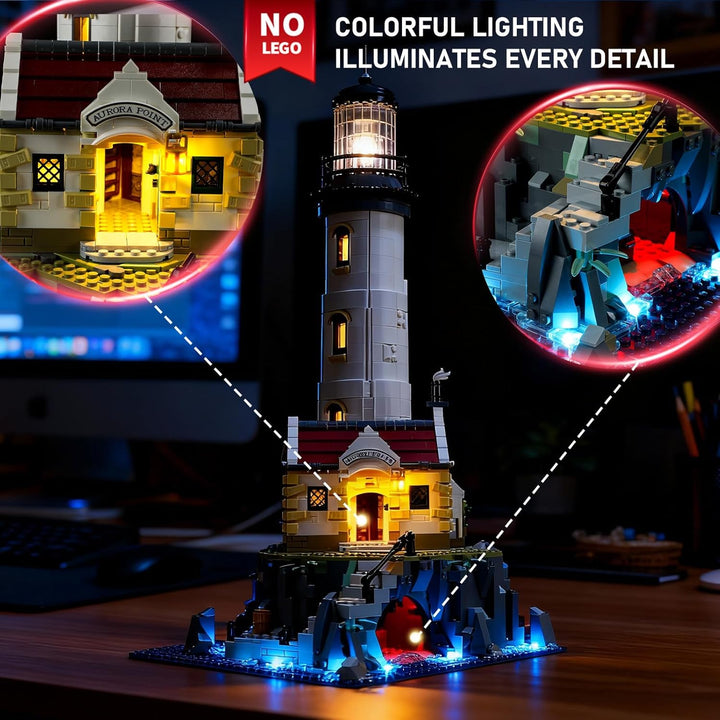 BRIKSMAX 21335 Led Licht für Lego Motorisierter Leuchtturm - Compatible with Lego Ideas Bausteinen M