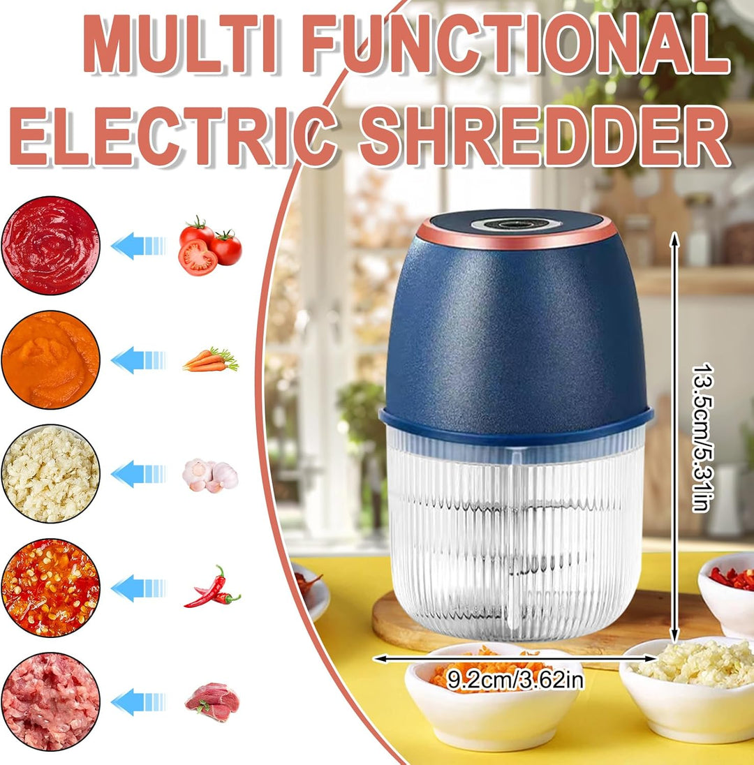 Elektrischer Küchenzerkleinerer, 350ML Zwiebelzerkleinerer Elektrisch, Tragbarer Mini-Zerkleinerer,Z