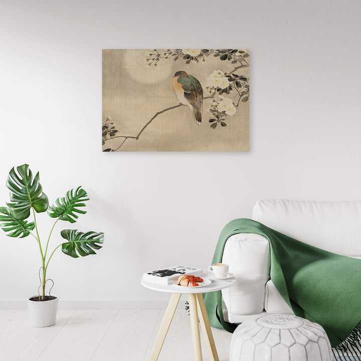 Feeby Wanddeko Vogel Leinwandbild Kunstdruck Natur Beige 100x70 cm M14245 100x70 cm, M14245 100x70 c