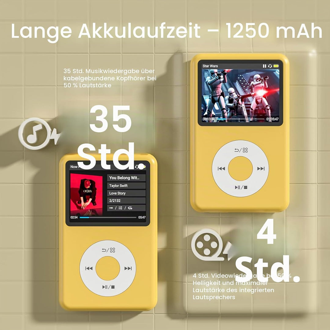 Innioasis Y1 Kinder MP3 Player - Zeitlose Klasse: 128 GB, Bluetooth, Video-Player, Hörbücher, FM-Rad