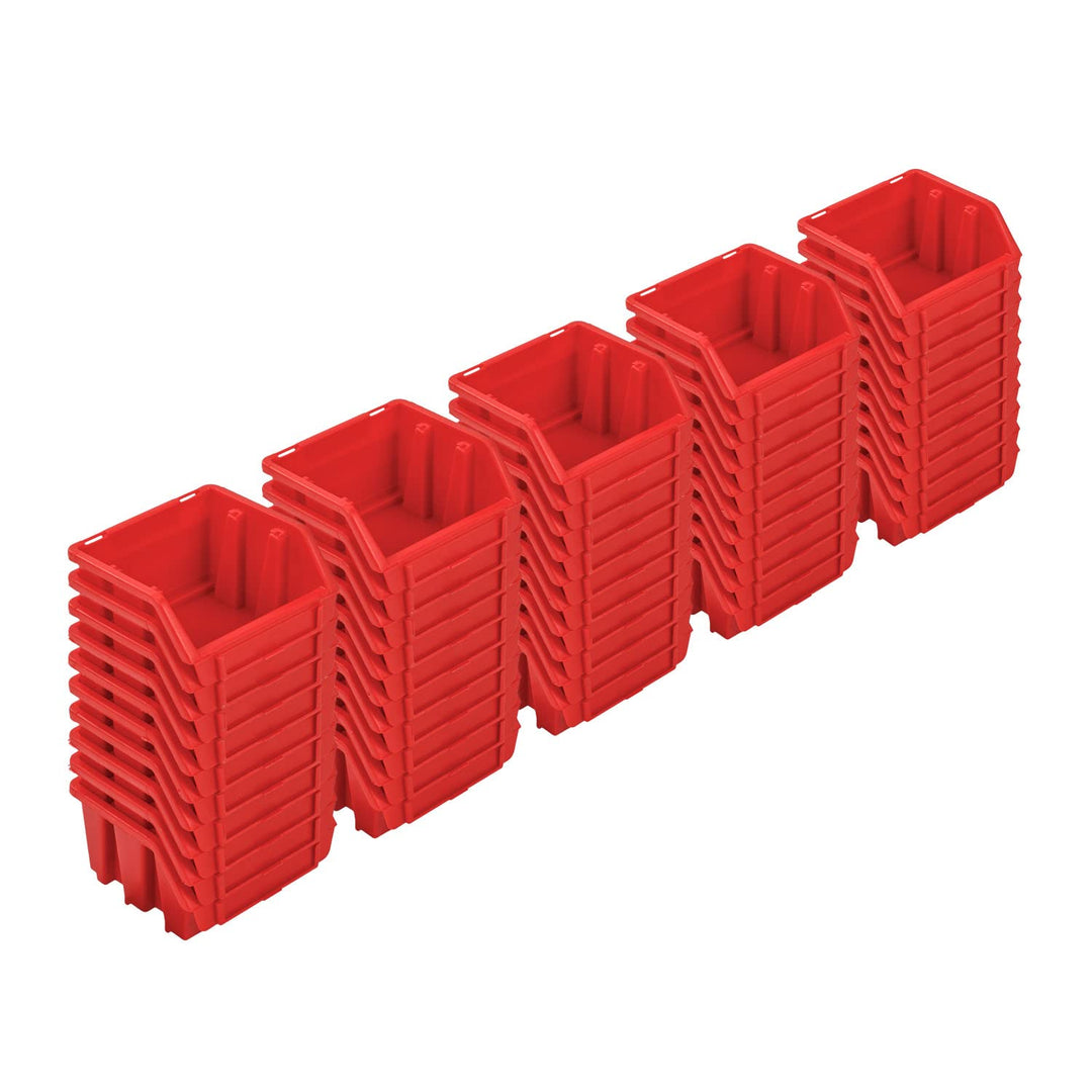 PAFEN Stapelboxen Set – 50x Stapelbox für Werkzeugwand 115 x 75 x 118 mm – Sichtbox Stapelkasten Sta