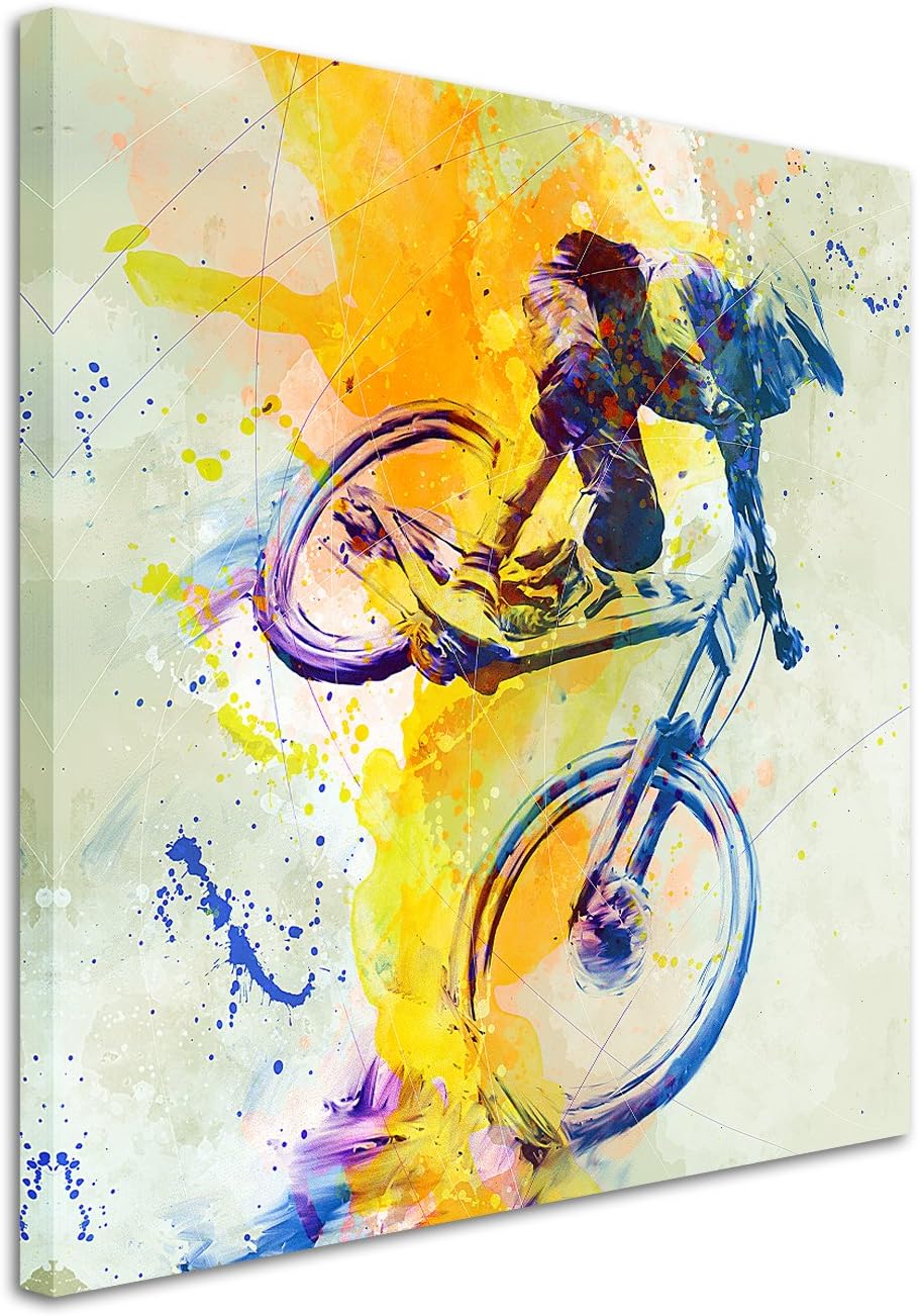 MTB DH 60x60cm Wandbild SPORTBILD Aquarell Art tolle Farben von Paul Sinus