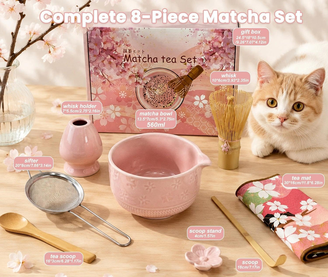 Matcha Set, 8 Stück in Rosa 8 Pcs Rosa Matcha Set, 8 Pcs Rosa Matcha Set