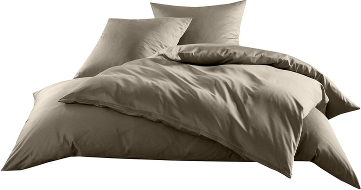 brauner Mako-Satin Baumwollsatin Bettbezug Uni einfarbig zum Kombinieren (200 cm x 220 cm, Braun) 20