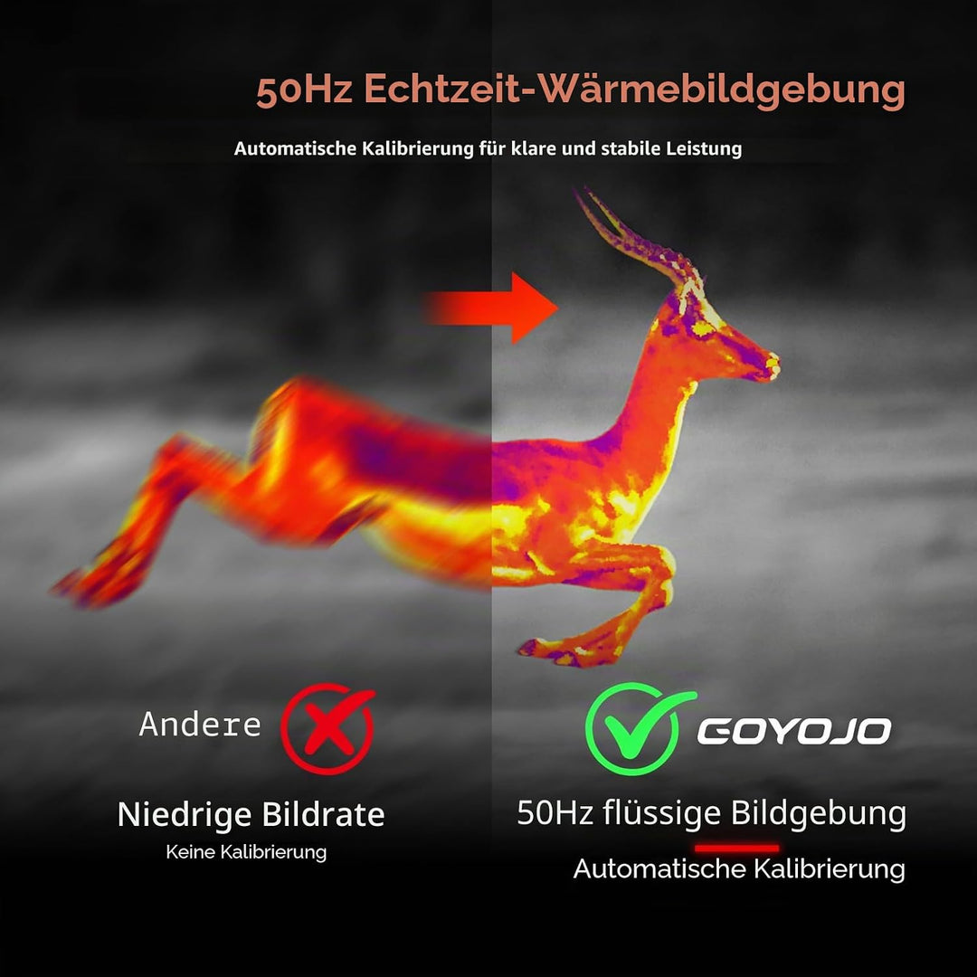 GOYOJO Handheld-Wärmebild-Monokular mit 15-mm-Fokalobjektiv, 256 x 192 (25 Hz), Integrierte drahtlos