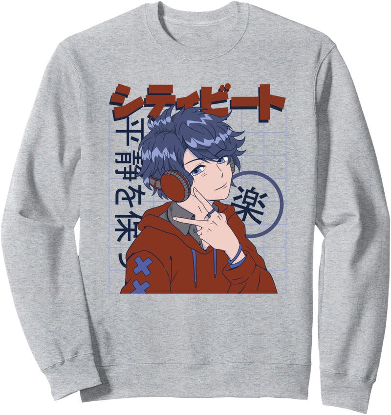 Anime japanischer Junge mit Kopfhörern Mann Manga Sweatshirt