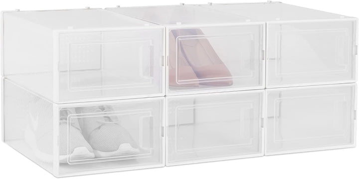 Navaris Schuhbox Set Schuhkarton Schuhkasten Aufbewahrung - transparente Seiten und Frontöffnung - p