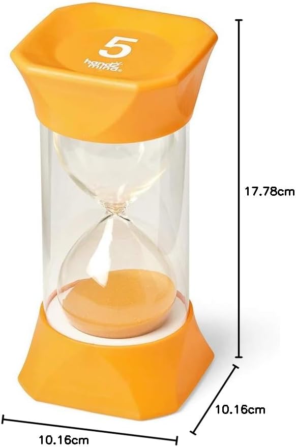 Learning Resources Jumbo-Sanduhr, 5-Minuten-Sanduhr mit gummierten weichen Endkappen, für ruhige Pau