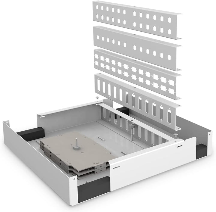 DIGITUS LWL-Spleissbox - 48 Fasern - IP20 Schutzklasse - Wandmontage - Glasfaser Unibox - Grau