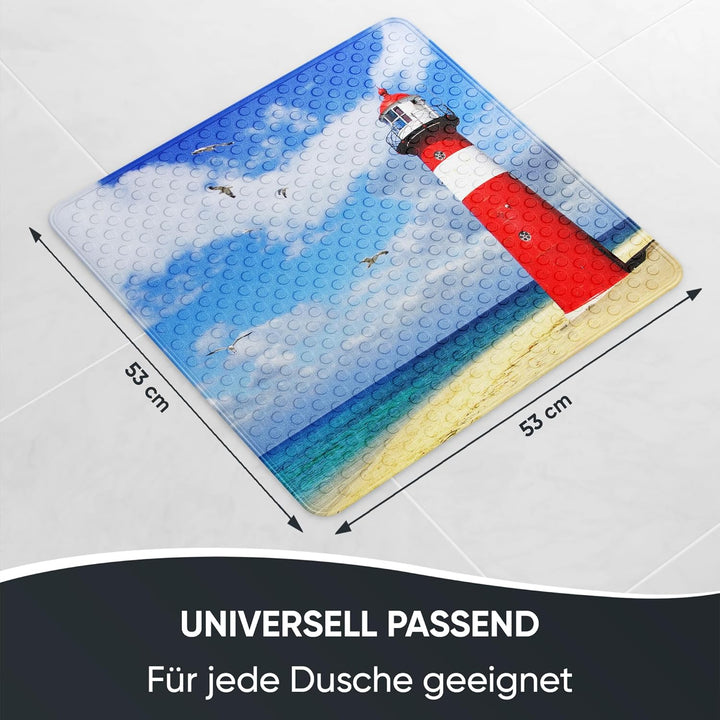 Sanilo Badematte 53 x 53 cm, rutschfeste Duschmatte für Dusche und Badewanne, Antirutschmatte maschi
