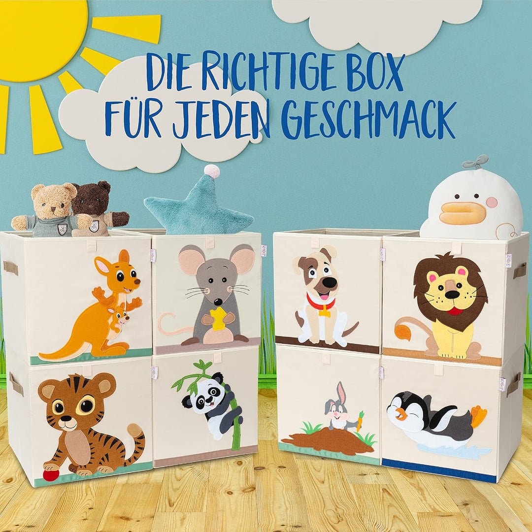 Premium Aufbewahrungsbox Kallax Kinder - 8 Motive (33x33x33cm) | Grösse passend als Kallax Boxen Kin