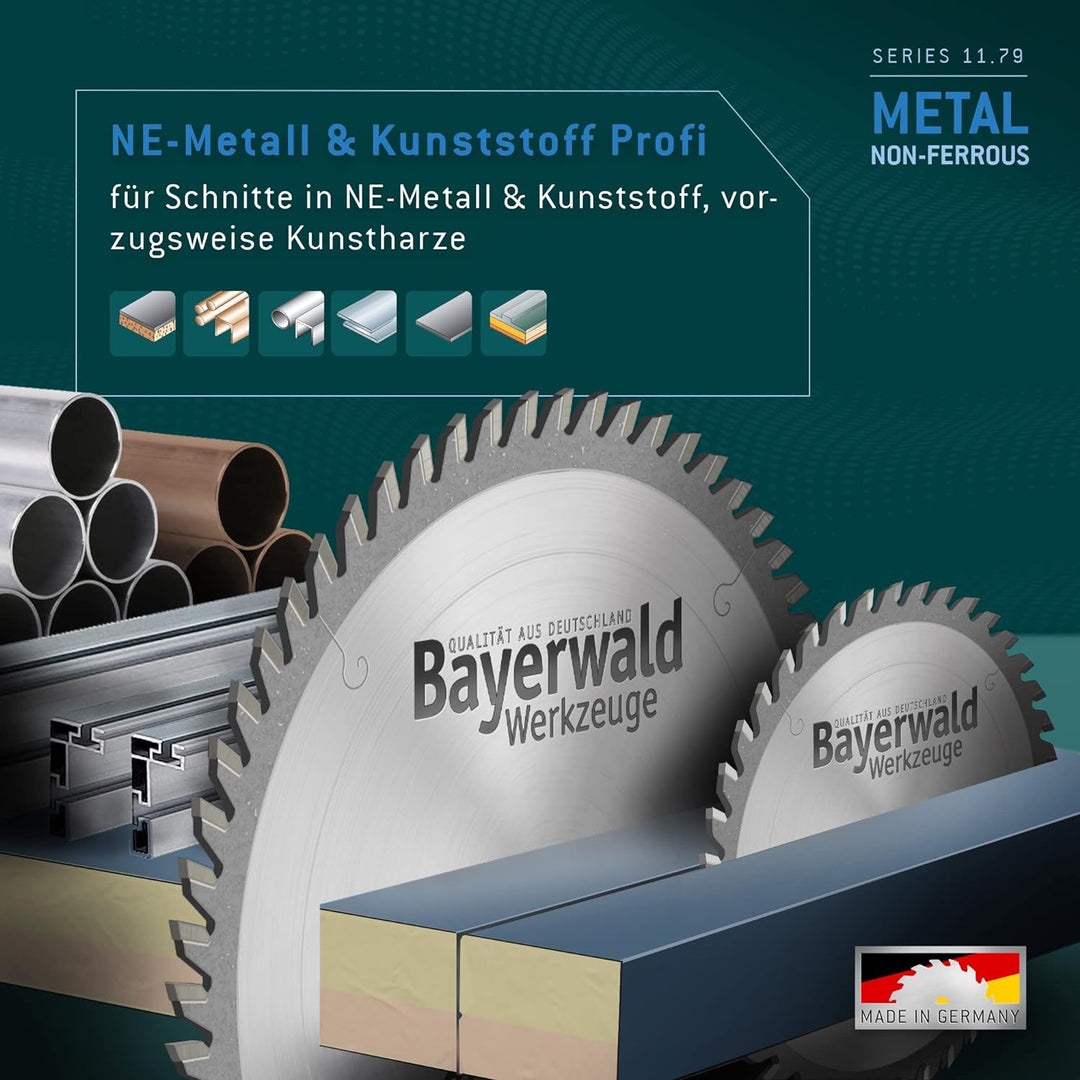 Bayerwald - HM Kreissägeblatt - Ø 120 mm x 1,8 mm x 20 mm | Trapezflachzahn negativ (40 Zähne) | Neb