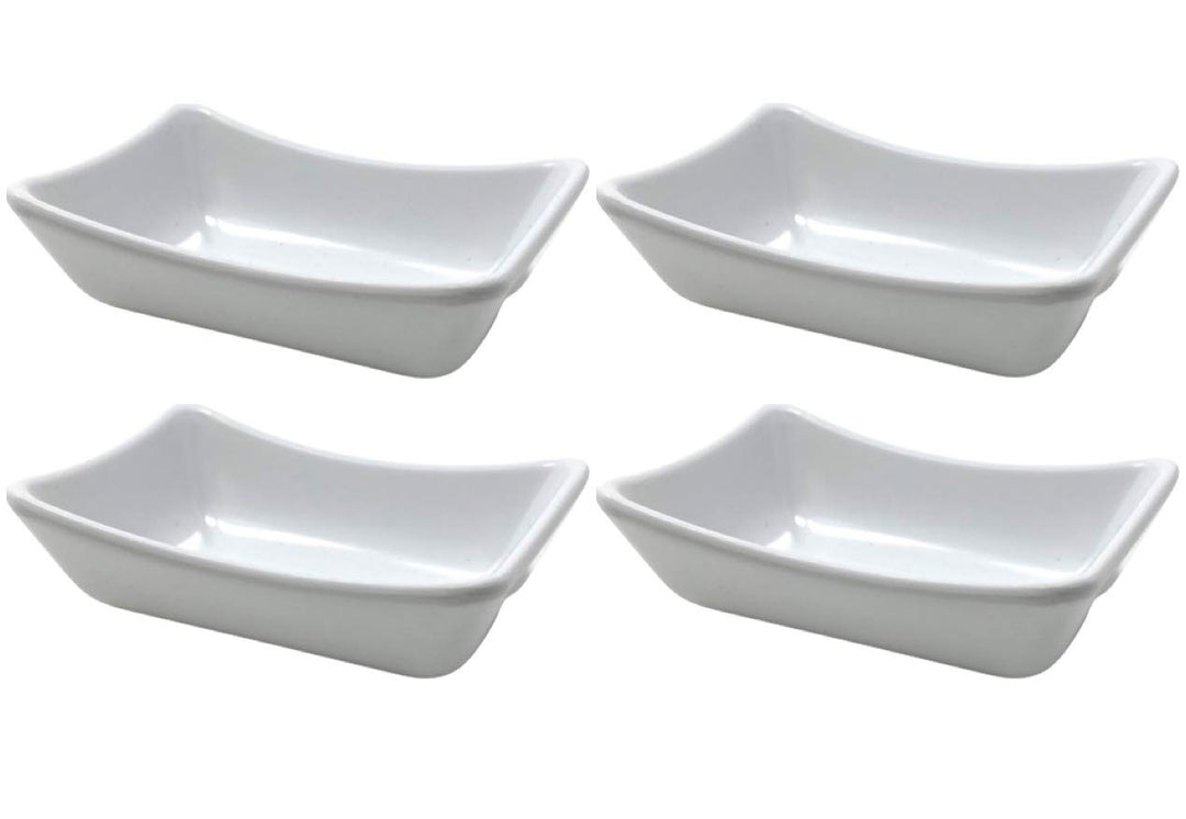 4x Dipschalen Melamin Set Weiss 756 Snackschale Servierschale Klein Mini Saucenschälchen Soja Weiss