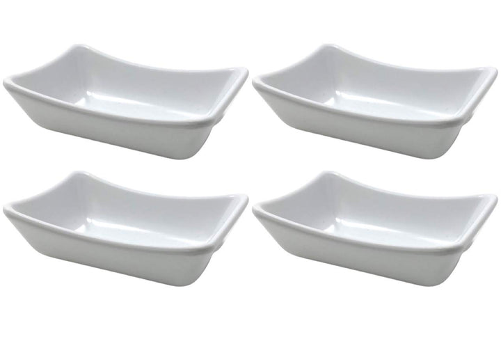 4x Dipschalen Melamin Set Weiss 756 Snackschale Servierschale Klein Mini Saucenschälchen Soja Weiss