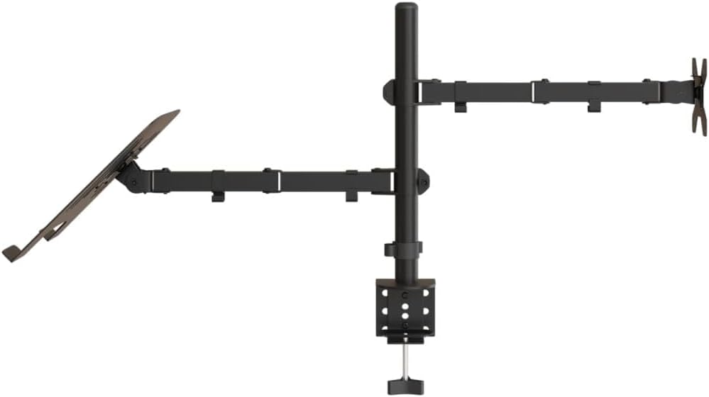 Monitorhalterung Schwarz Stahl VESA 75 100 mm höhenverstellbar schwenkbar neigbar drehbar für 13 27