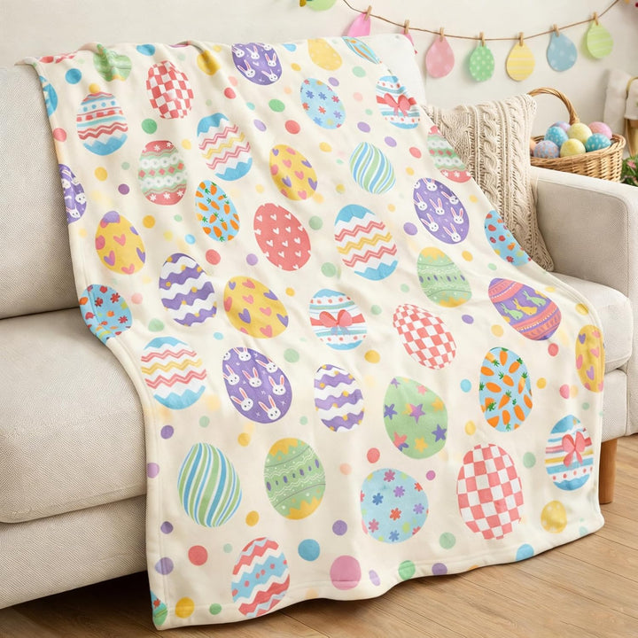 Ostern Kuscheldecke Flanelldecke Schlafdecke Geschenk 150×130CM Ostern Hase Happy easter Geschenk Fr