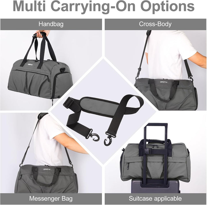 Sporttasche Damen Herren Hartes Material, Reisetasche mit Schuhfach Zwei Belüftungslöchern und Nassf