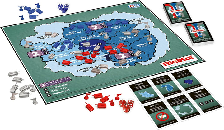 EDITRICE GIOCHI, Risiko! Antarktis, Strategiespiel, 2 Spiele in Box in 1 für Herausforderungen zwisc